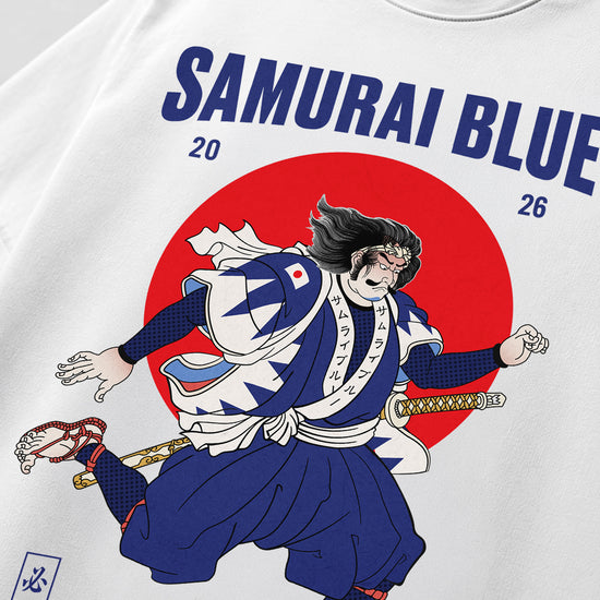 Samurai Blue 2026 Football Ukiyo-e Organic T-shirt - Samurai Original