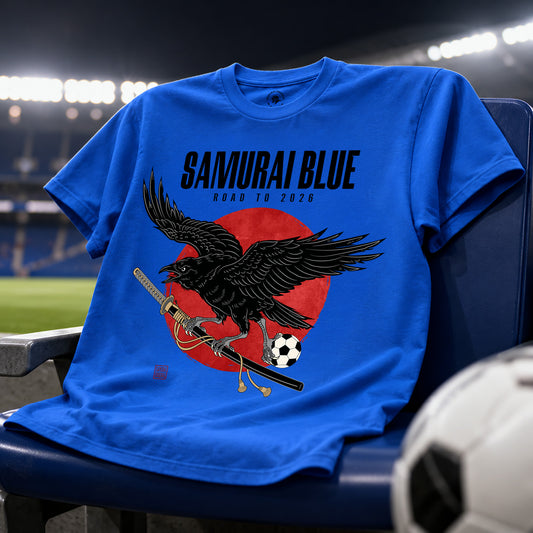 Samurai Blue Raven Katana Road to 2026 T-shirt Classic - Samurai Original