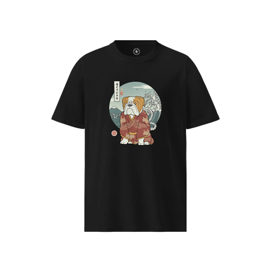 Samurai & Bulldog Ukiyo-e Unisex organic t-shirt