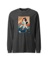 Samurai & Burger Fast Food Japanese Ukiyo-e Unisex Long Sleeve Tee