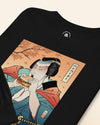 Samurai & Burger Fast Food Japanese Ukiyo-e Unisex Long Sleeve Tee