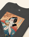 Samurai & Burger Fast Food Japanese Ukiyo-e Unisex Long Sleeve Tee