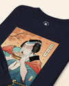 Samurai & Burger Fast Food Japanese Ukiyo-e Unisex Long Sleeve Tee