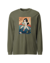 Samurai & Burger Fast Food Japanese Ukiyo-e Unisex Long Sleeve Tee