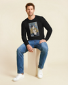 Samurai & Cat Funny Japanese Ukiyo-e Unisex Long Sleeve Tee