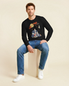 Samurai & Cat Japanese Ukiyo-e Unisex Long Sleeve Tee 2