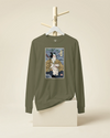 Samurai & Cat Funny Japanese Ukiyo-e Unisex Long Sleeve Tee