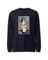 Samurai & Cat Funny Japanese Ukiyo-e Unisex Long Sleeve Tee