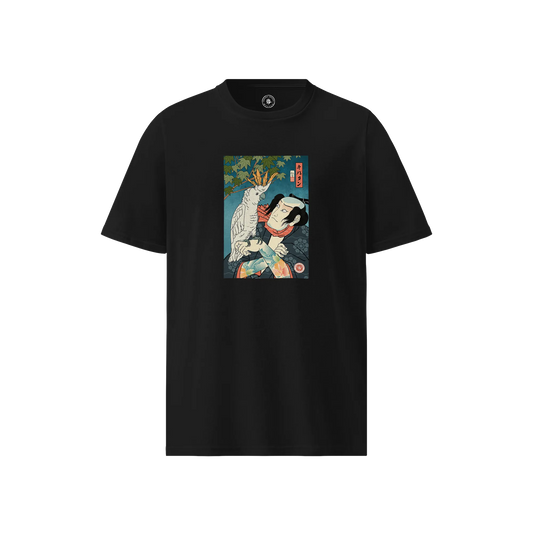 Samurai & Cockatoo Ukiyo-e Unisex organic t-shirt