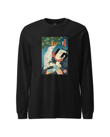 Samurai & Cockatoo Ukiyo-e Unisex Long Sleeve Tee