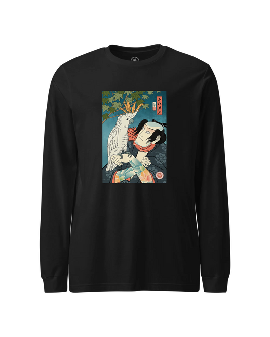 Samurai & Cockatoo Ukiyo-e Unisex Long Sleeve Tee