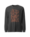 Samurai & Dragon Warrior Ukiyo-e Unisex Long Sleeve Tee Dark Grey Heather - Samurai Original