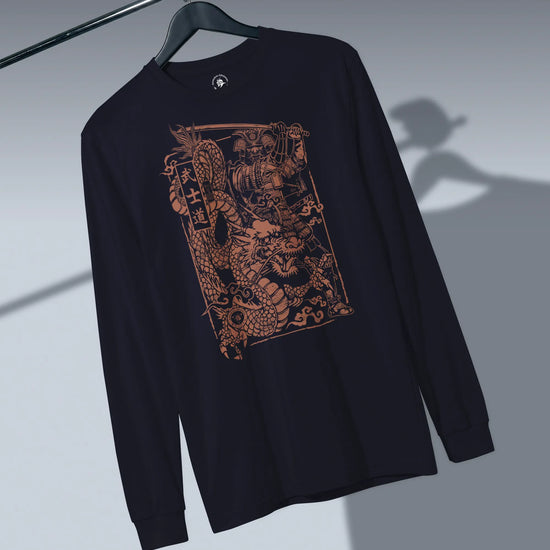 Samurai & Dragon Warrior Ukiyo-e Unisex Long Sleeve Tee - Samurai Original