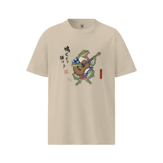 Samurai Frog Acoustic Guitar Organic T-Shirt Desert Dust - Samurai Original