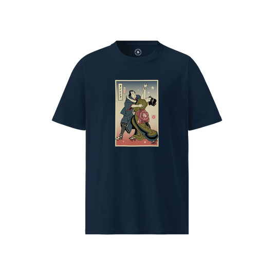 Samurai & Geisha Dancing Ukiyo-e Unisex organic t-shirt