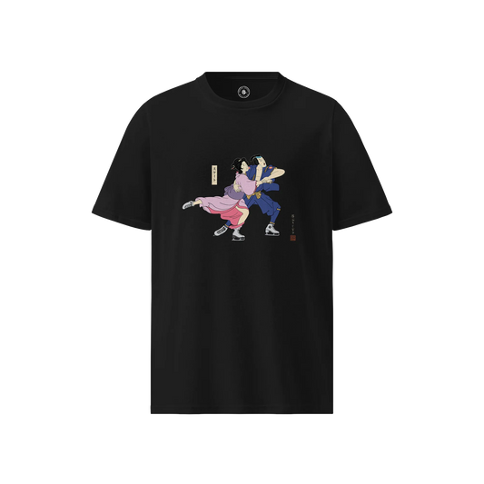 Samurai & Geisha Skating Ukiyo-e Unisex organic t-shirt