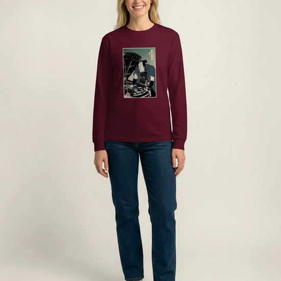 Samurai Mechanic Car Garage Ukiyo-e Unisex Long Sleeve Tee - Samurai Original