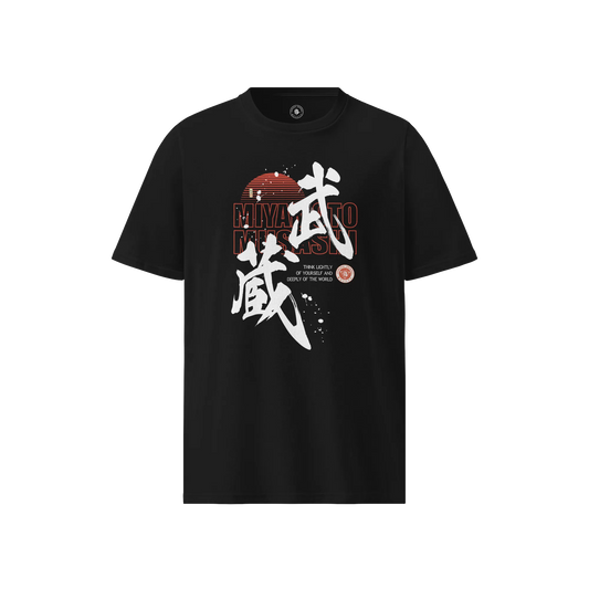 Samurai Miyamoto Musashi Ronin Kanji Calligraphy Unisex organic t-shirt No.2