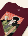 Samurai & Pizza Fast Food Japanese Ukiyo-e Unisex Long Sleeve Tee