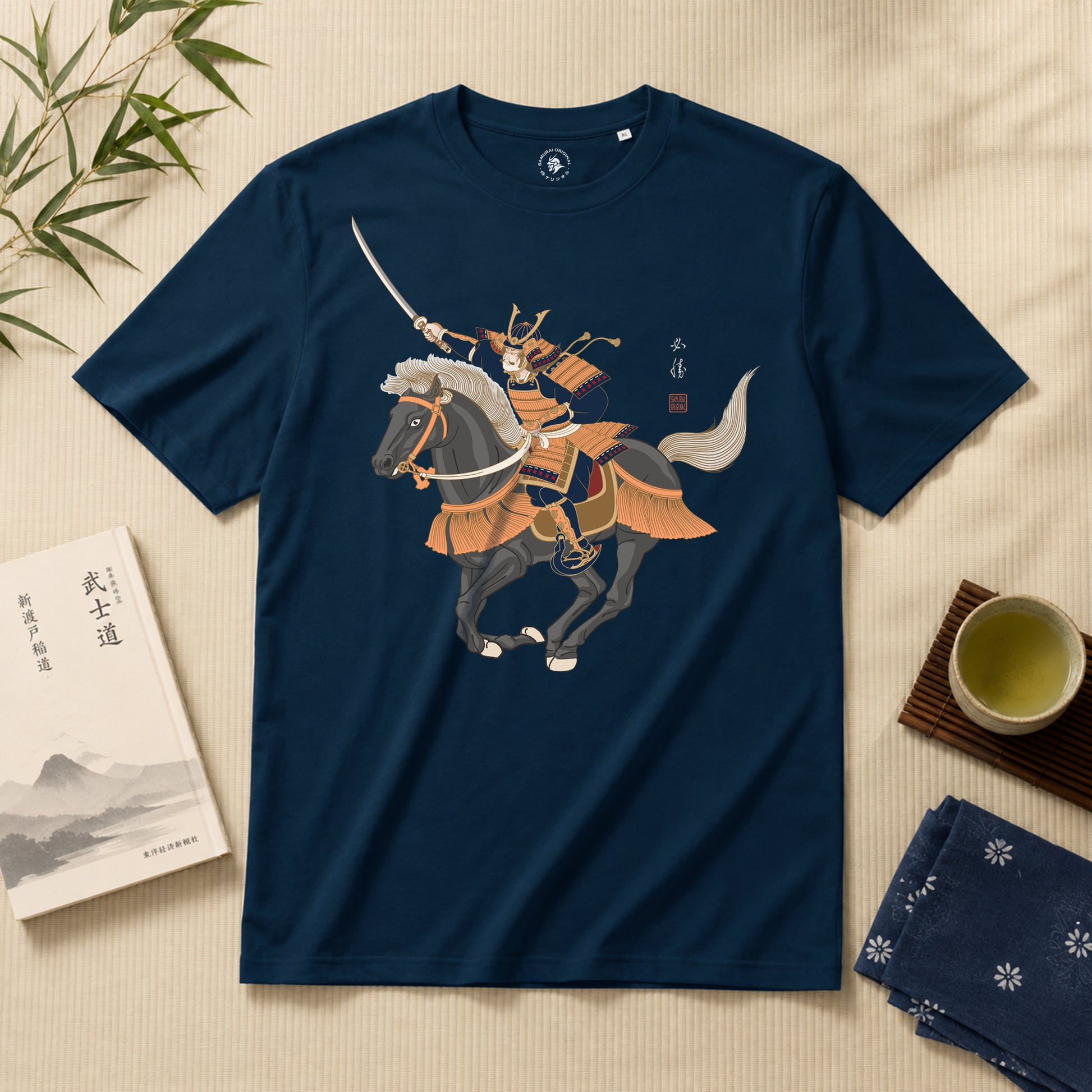 Samurai on Horseback Organic T-Shirt - Samurai Original