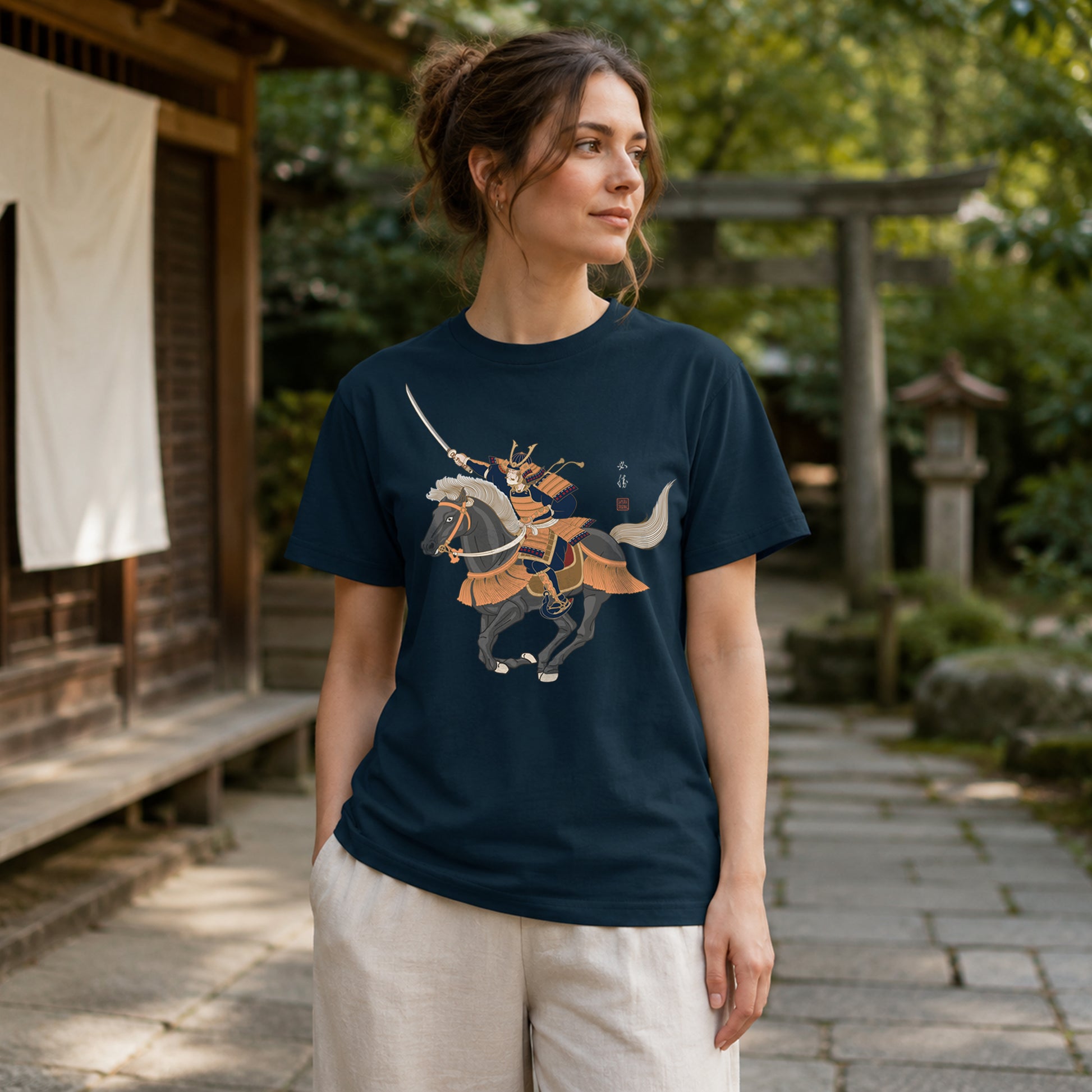 Samurai on Horseback Organic T-Shirt - Samurai Original