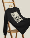 Samurai and Cat Ukiyo-e Unisex Long Sleeve Tee No.3