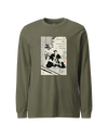 Samurai and Cat Ukiyo-e Unisex Long Sleeve Tee No.3