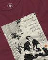 Samurai and Cat Ukiyo-e Unisex Long Sleeve Tee No.3