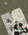 Samurai and Cat Ukiyo-e Unisex Long Sleeve Tee No.3