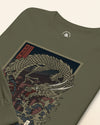 Samurai vs Dragon Warrior Ukiyo-e Unisex Long Sleeve Tee