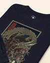 Samurai vs Dragon Warrior Ukiyo-e Unisex Long Sleeve Tee