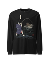 Samurai vs Sea Monste Japanese Ukiyo-e Unisex Long Sleeve Tee Black - Samurai Original