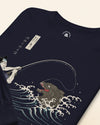 Samurai vs Sea Monste Japanese Ukiyo-e Unisex Long Sleeve Tee - Samurai Original