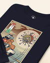 Samurai vs Virus Demon Ukiyo-e Unisex Long Sleeve Tee