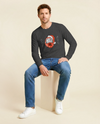 Santa Daruma Japanese Ukiyo-e Unisex Long Sleeve Tee - Samurai Original