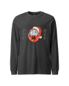 Santa Daruma Japanese Ukiyo-e Unisex Long Sleeve Tee Dark Grey Heather - Samurai Original