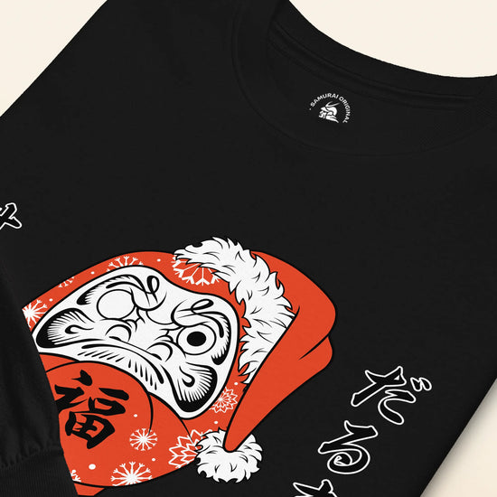 Santa Daruma Japanese Ukiyo-e Unisex Long Sleeve Tee - Samurai Original