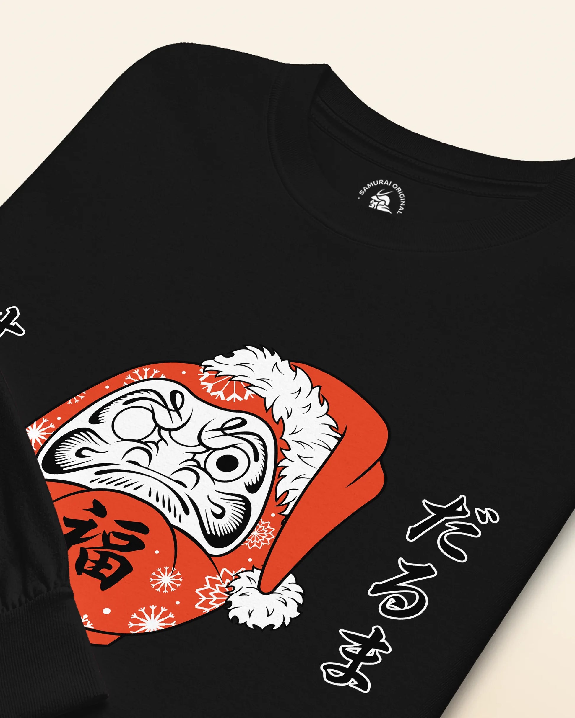Santa Daruma Japanese Ukiyo-e Unisex Long Sleeve Tee - Samurai Original