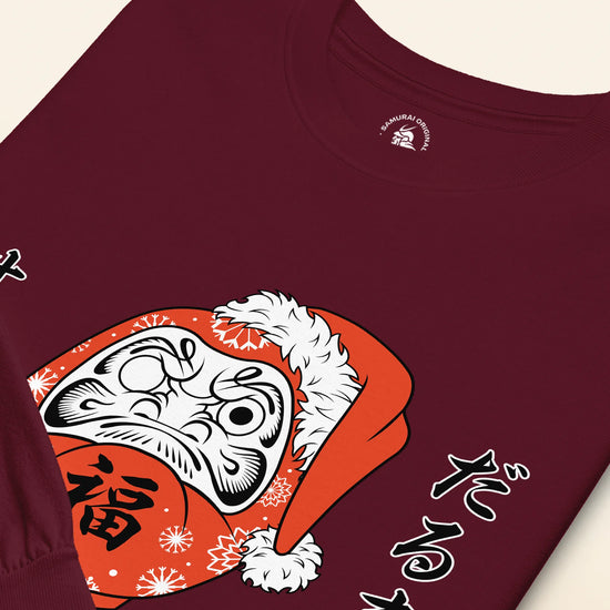 Santa Daruma Japanese Ukiyo-e Unisex Long Sleeve Tee - Samurai Original