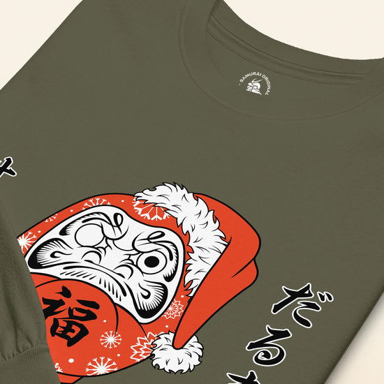 Santa Daruma Japanese Ukiyo-e Unisex Long Sleeve Tee - Samurai Original