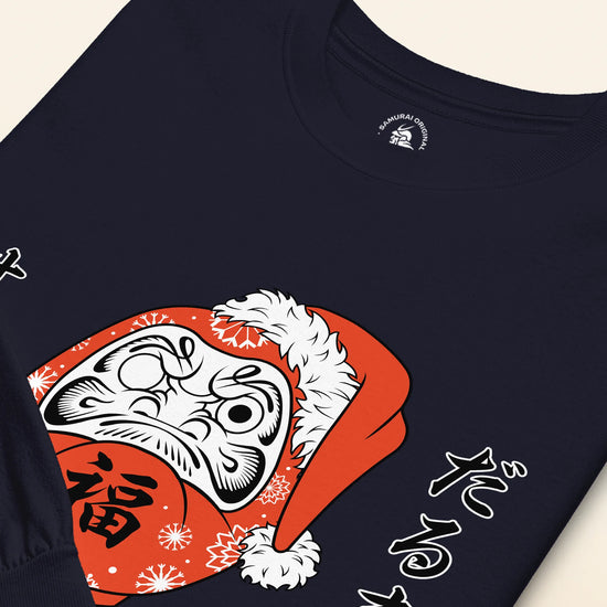 Santa Daruma Japanese Ukiyo-e Unisex Long Sleeve Tee - Samurai Original