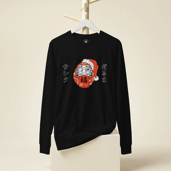 Santa Daruma Japanese Ukiyo-e Unisex Long Sleeve Tee - Samurai Original