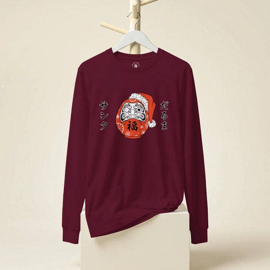 Santa Daruma Japanese Ukiyo-e Unisex Long Sleeve Tee - Samurai Original
