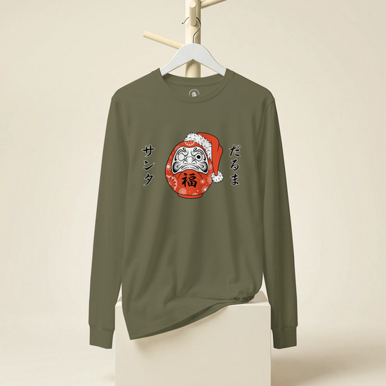 Santa Daruma Japanese Ukiyo-e Unisex Long Sleeve Tee - Samurai Original