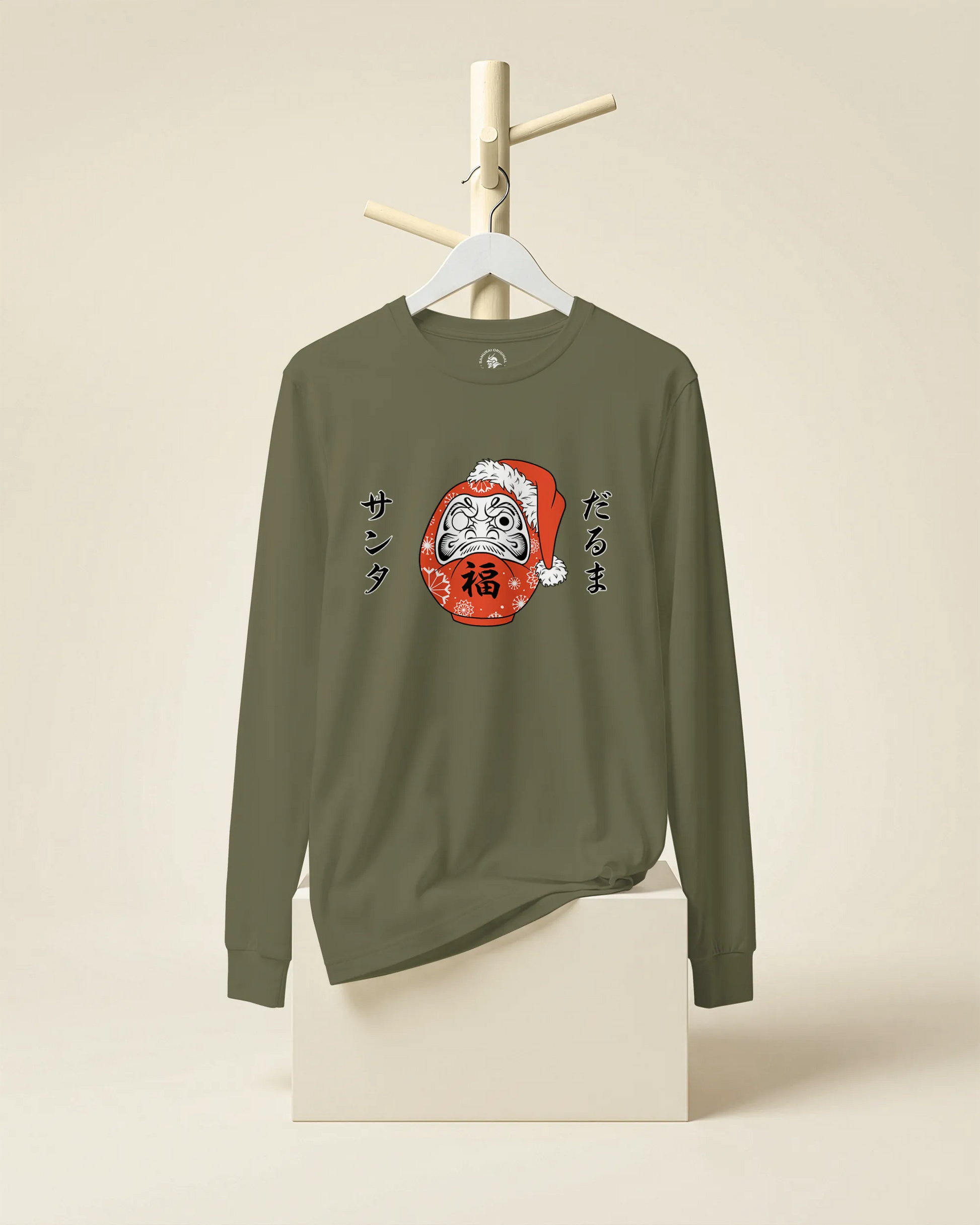Santa Daruma Japanese Ukiyo-e Unisex Long Sleeve Tee - Samurai Original