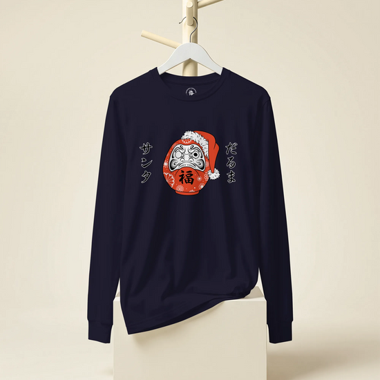 Santa Daruma Japanese Ukiyo-e Unisex Long Sleeve Tee - Samurai Original