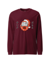 Santa Daruma Japanese Ukiyo-e Unisex Long Sleeve Tee Maroon - Samurai Original