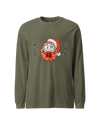 Santa Daruma Japanese Ukiyo-e Unisex Long Sleeve Tee Military Green - Samurai Original