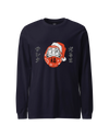 Santa Daruma Japanese Ukiyo-e Unisex Long Sleeve Tee Navy - Samurai Original