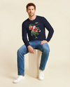 Santa Rides Dragon Japanese Ukiyo-e Unisex Long Sleeve Tee - Samurai Original